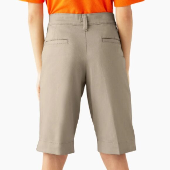 Girls' Classic Fit Bermuda Shorts, KR5514, Khaki - Picture 1 of 2